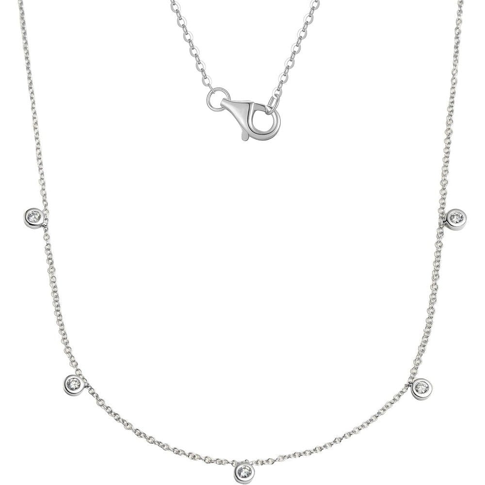 Lab Grown Diamond Solitaire Station Necklace in 14K Gold - Future Jewelry
