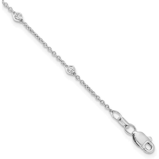 Lab Grown Diamond Station Bracelet in 14K White Gold - Future Jewelry