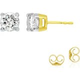 Lab Grown Diamond Stud Earrings, 14K White Gold