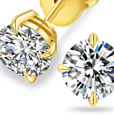 Lab Grown Diamond Stud Earrings, 14K White Gold