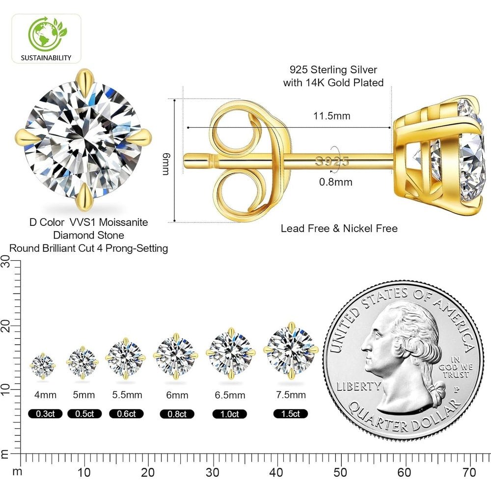 Lab Grown Diamond Stud Earrings in 14k White Gold - Future Jewelry