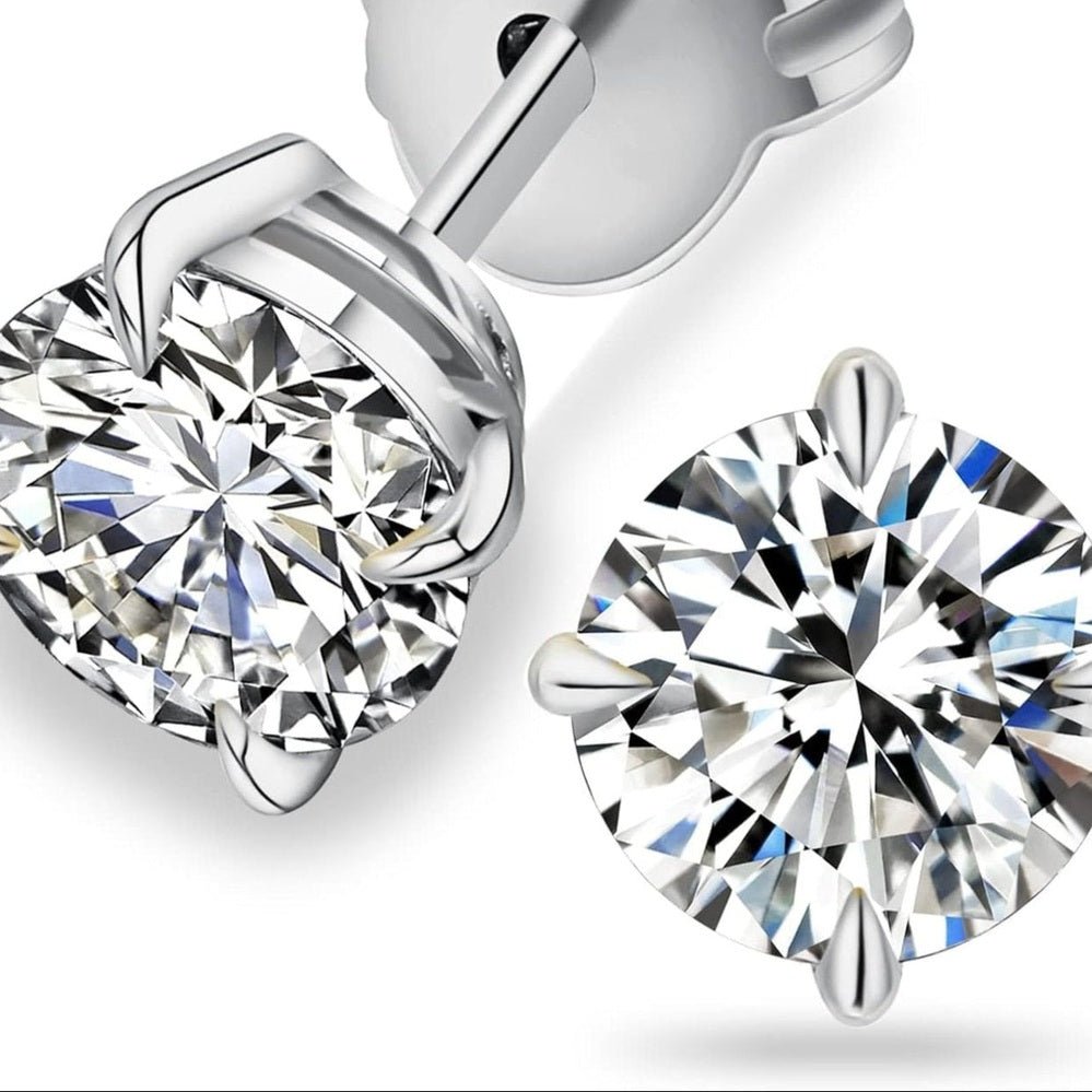 Lab Grown Diamond Stud Earrings in 14k White Gold - Future Jewelry