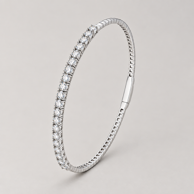 Lab Grown Diamond Tennis Bracelet, 18K White Gold