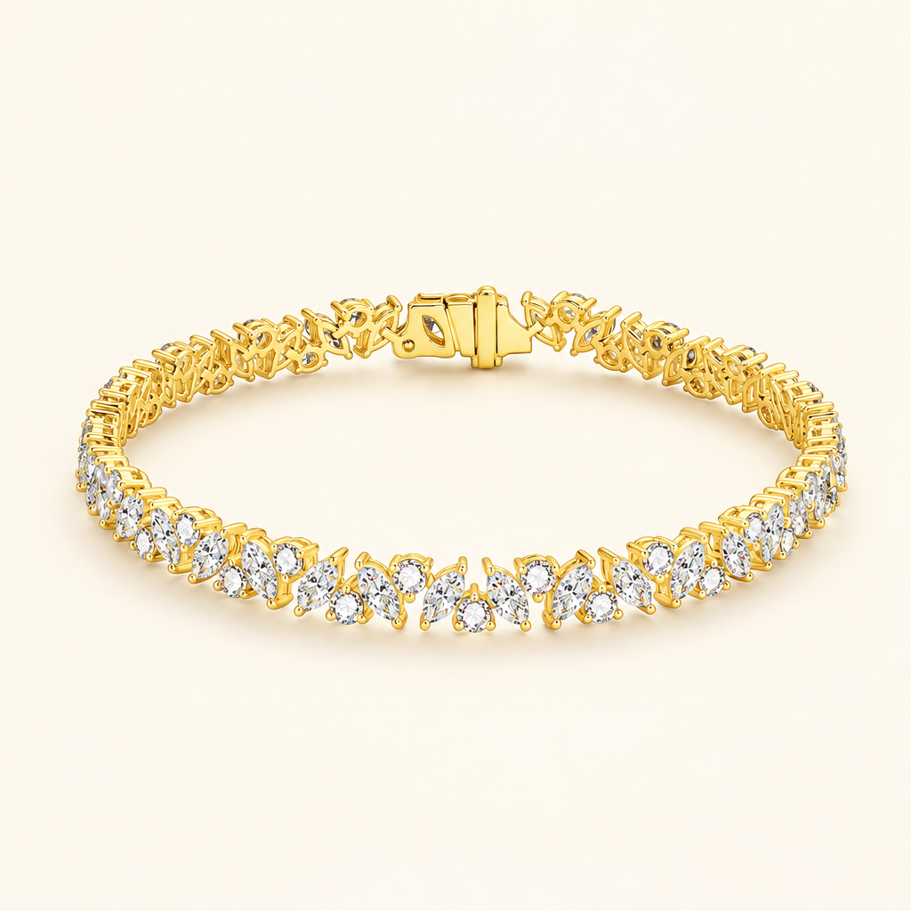 Lab Grown Diamond Tennis Bracelet in 18K Yellow Gold - Future Jewelry