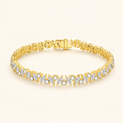 Lab Grown Diamond Tennis Bracelet, 18K Gold
