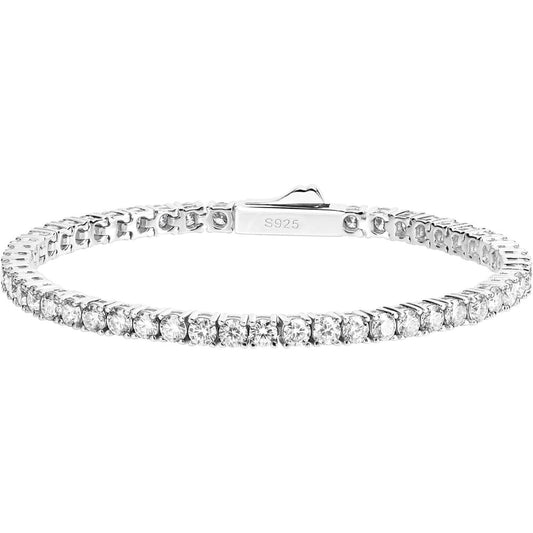 Lab Grown Diamond Tennis Bracelet For Women and Men in 18K White Gold/Yellow Gold Over Sterling Silver, 2mm - 4mm Width, Comes With Gift Box - Future Jewelry