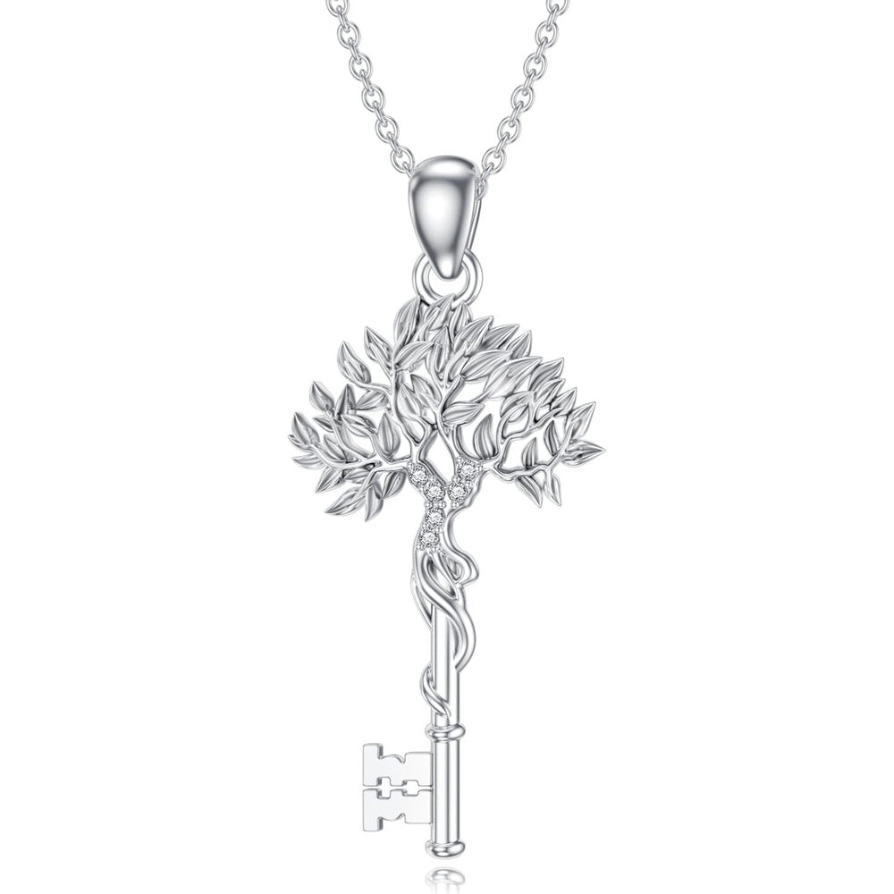 Lab Grown Diamond Tree of Life Pendant Necklace in Silver - Future Jewelry