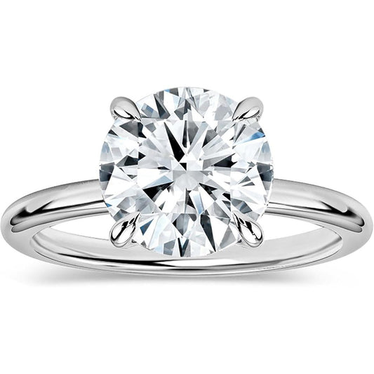 Lab Grown White Diamond Classic Solitaire Engagement Ring for Women in 14k Gold - Future Jewelry
