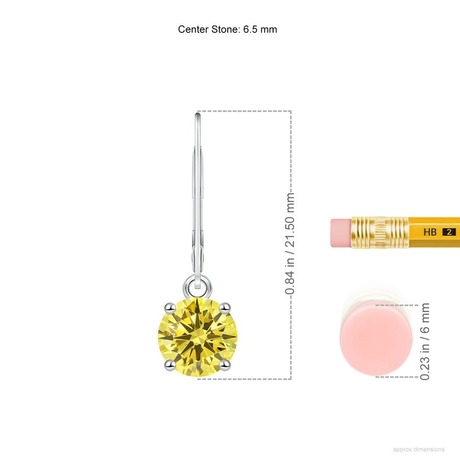 Lab Grown Yellow Diamond Earrings in 14K White Gold - Future Jewelry