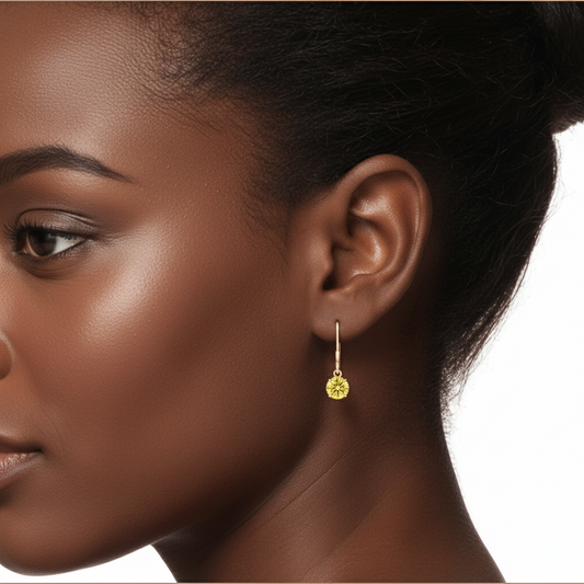 Lab Grown Yellow Diamond Earrings in 14K White Gold - Future Jewelry