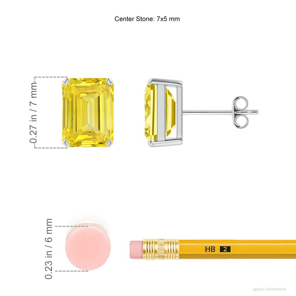 Lab Grown Yellow Diamond Earrings in 14K White Gold - Future Jewelry