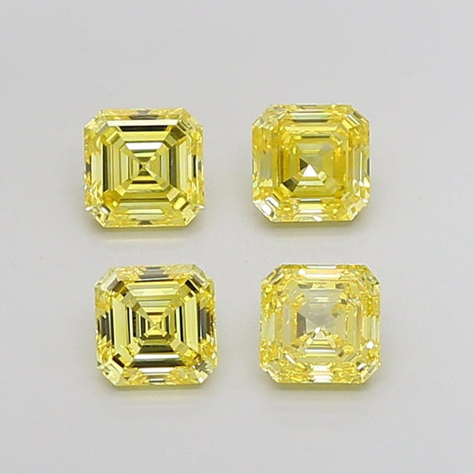 Loose Diamond Asscher Shape Yellow Gemstone Lab - grown Diamond - Future Jewelry