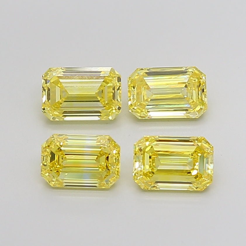 Loose Diamond Emerald Shape Yellow Gemstone Lab - grown Diamond - Future Jewelry