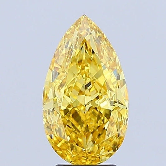 Loose Diamond Pear Shape Yellow Gemstone Lab - grown Diamond - Future Jewelry
