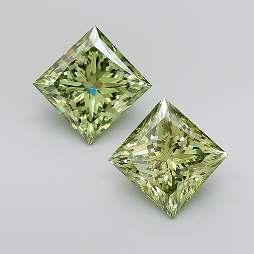 Loose Diamond Princess Shape Green Gemstone Lab - grown Diamond - Future Jewelry