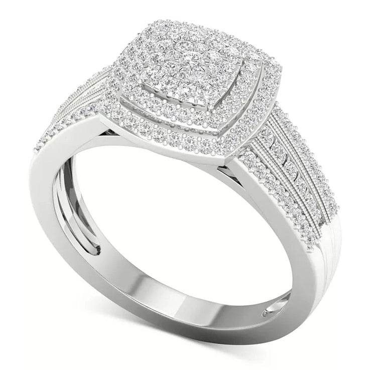 Macy's Diamond Cluster Ring in Sterling Silver - Future Jewelry