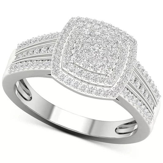 Macy's Diamond Cluster Ring in Sterling Silver - Future Jewelry