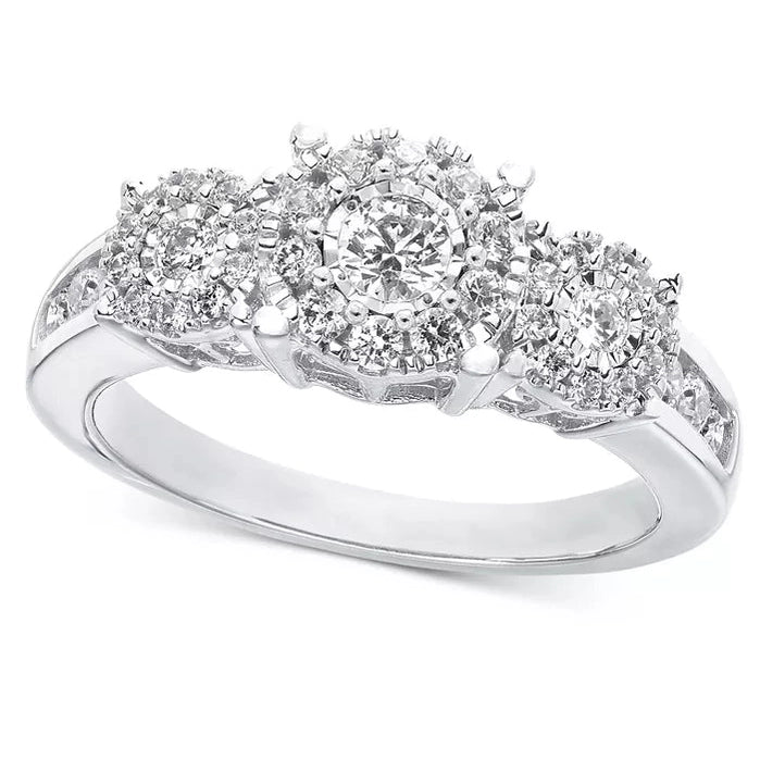 Macy's Women's Diamond Three Stone Engagement Ring in 14k White, Yellow or Rose Gold - Future Jewelry