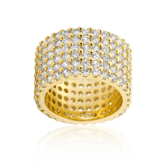 Macy's Women's White Cubic Zirconia Micropave Multi Row Eternity Band in 14K Rose, 14K - Future Jewelry