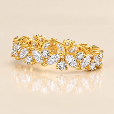 Marquise Lab Grown Diamond Wedding Ring, 18K Gold