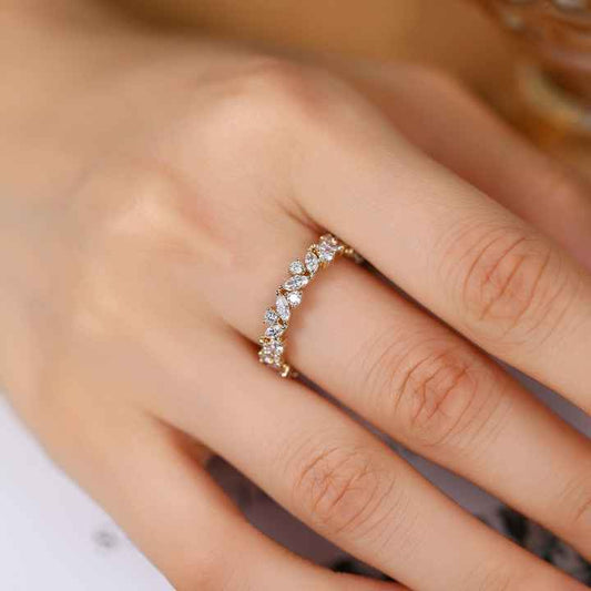 Marquise Cut Lab Grown Diamond Wedding Ring in 18K Gold - Future Jewelry