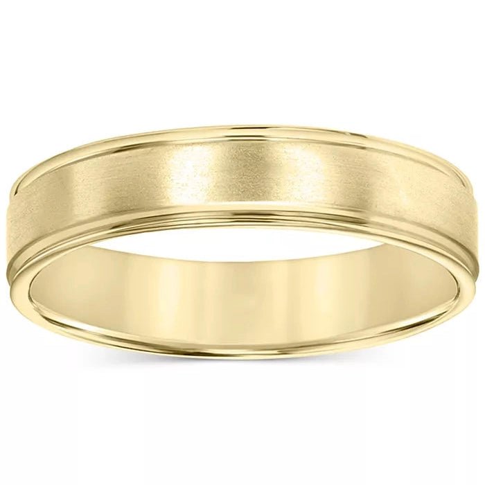 Men’s Satin Finish Beveled Edge Band in 14K Solid Gold – Inspired by Macy’s - Future Jewelry
