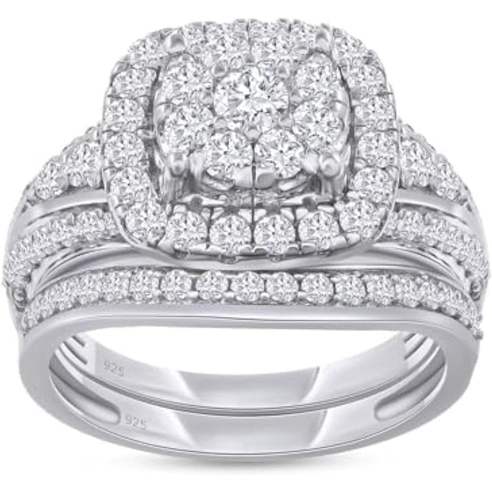 One and One - Quarter Carat Lab Diamond Halo Bridal Set - Future Jewelry