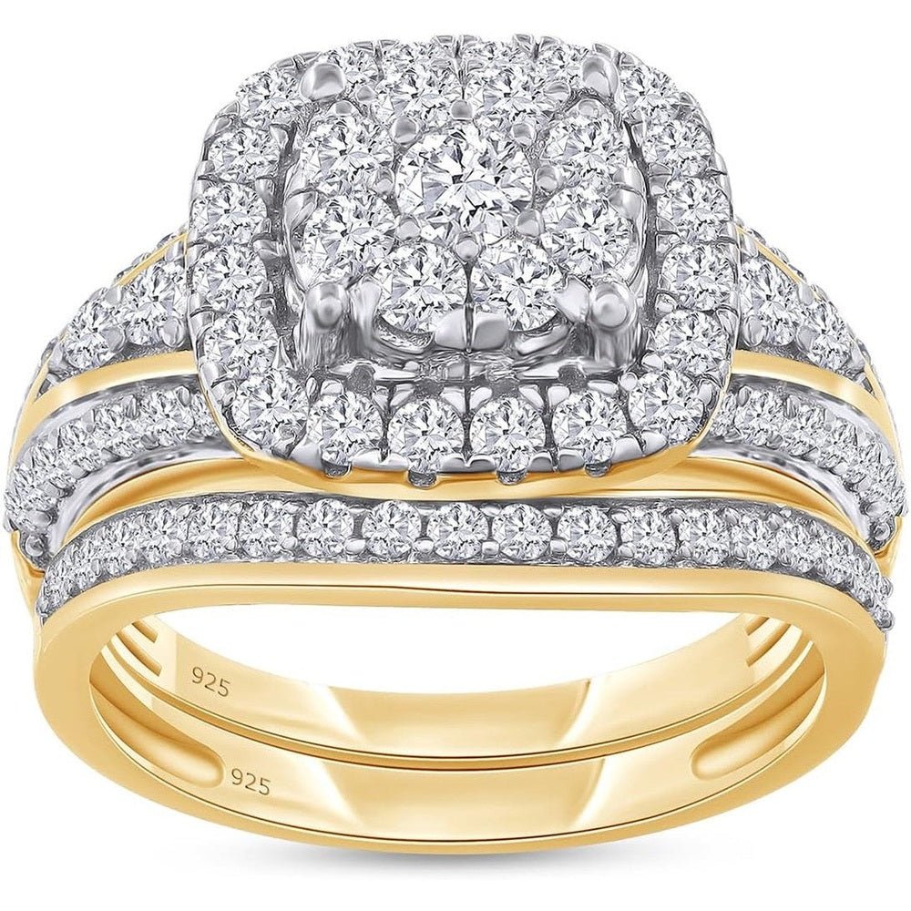 One and One - Quarter Carat Lab Diamond Halo Bridal Set - Future Jewelry