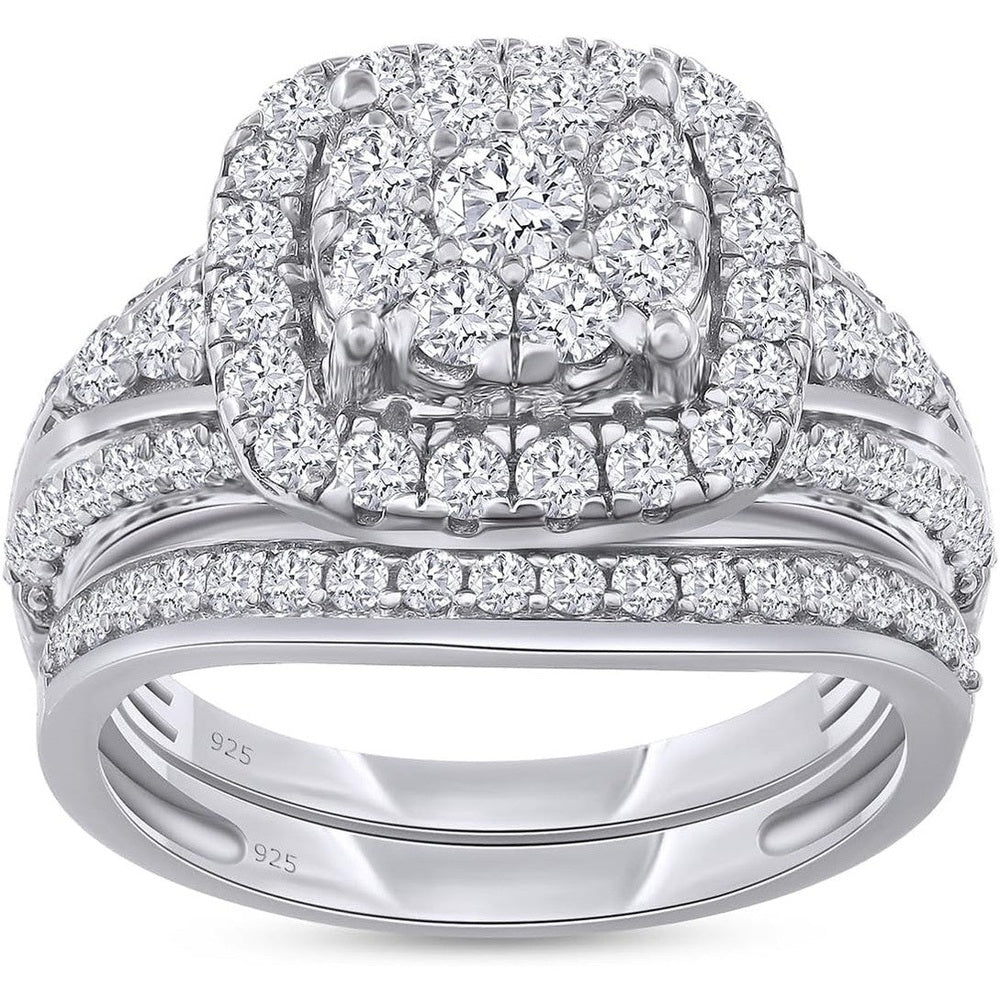 One and One - Quarter Carat Lab Diamond Halo Bridal Set - Future Jewelry