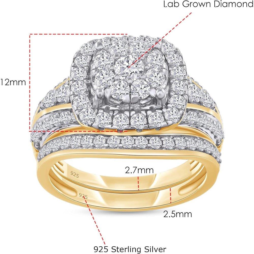 One and One - Quarter Carat Lab Diamond Halo Bridal Set - Future Jewelry