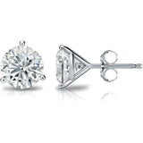 1 to 6 Carat Princess Cut Lab Grown Diamond Stud Earrings, 14K White Gold