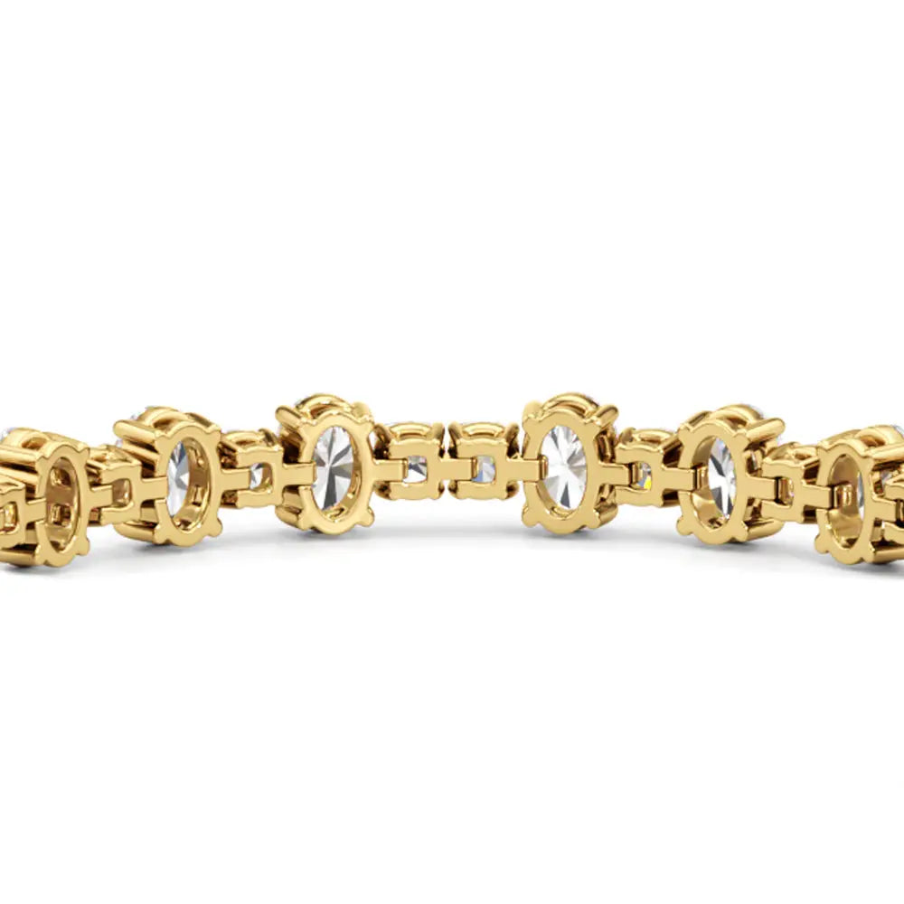 Oval and Cushion Cut Lab Grown Diamond Tennis Bracelet in 18K Gold, alternate view - Future Jewelry