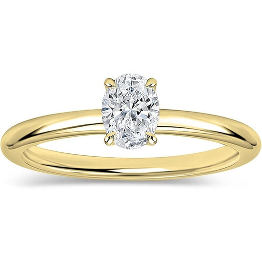 Oval Lab Grown Diamond Engagement Ring in 10K Gold - Future Jewelry