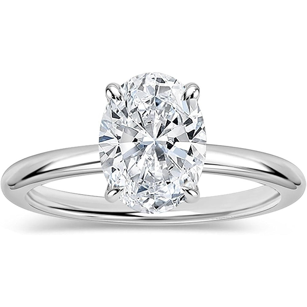Oval Lab Grown Diamond Engagement Ring in 10K Gold - Future Jewelry