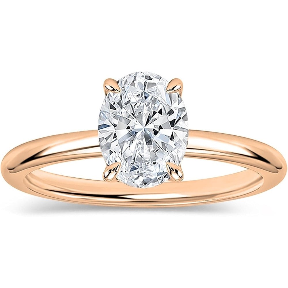 Oval Lab Grown Diamond Engagement Ring in 10K Gold - Future Jewelry