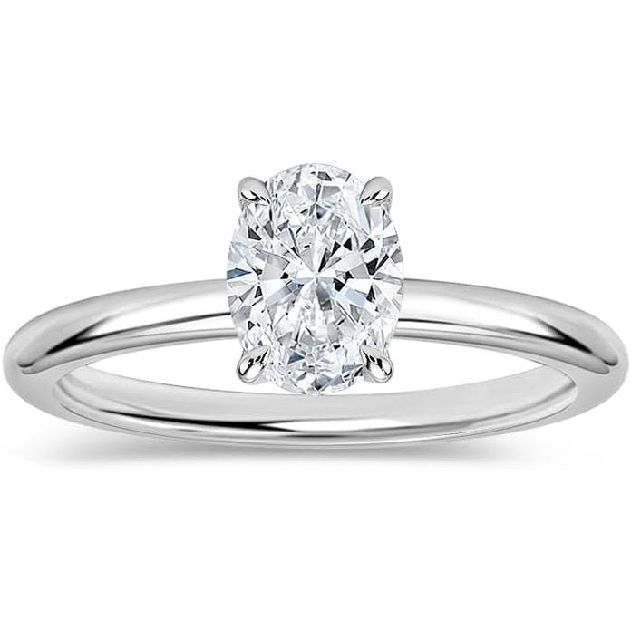 Oval Lab Grown Diamond Engagement Ring in 10K Gold - Future Jewelry