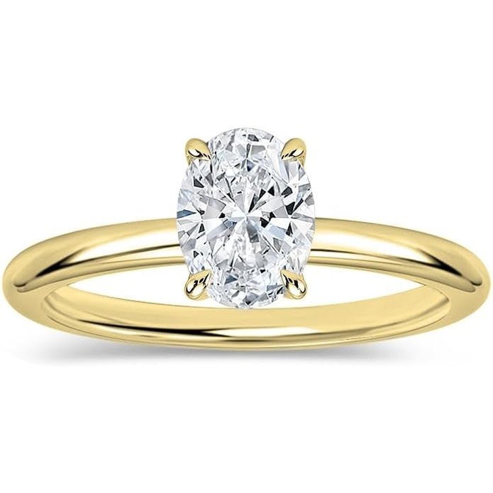 Oval Lab Grown Diamond Engagement Ring in 10K Gold - Future Jewelry
