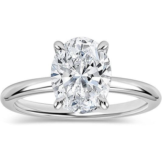Oval Lab Grown Diamond Engagement Ring in 10K Gold - Future Jewelry