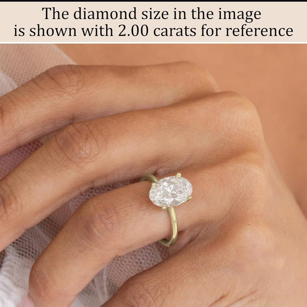 Oval Lab Grown Diamond Engagement Ring in 10K Gold - Future Jewelry