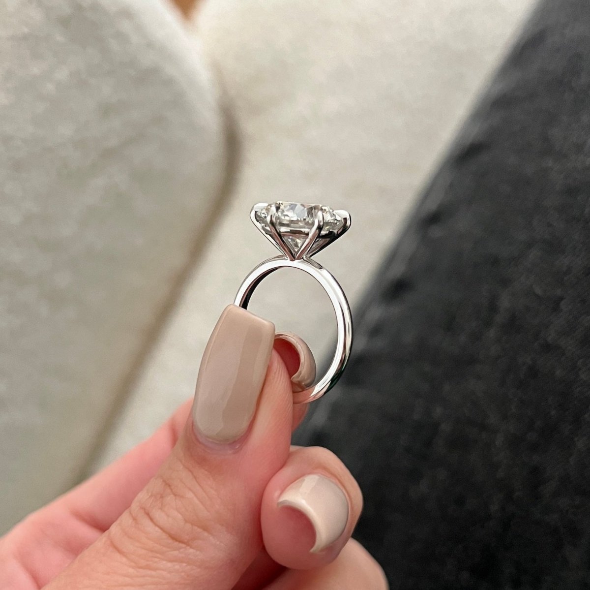 Platinum 5 Carat Round Cut Lab Grown Diamond Engagement Ring – IGI Certified - Future Jewelry