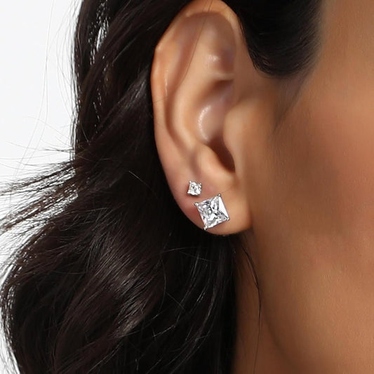 Princess Cut Lab Grown Diamond Stud Earring Set (5 Pairs) - Future Jewelry