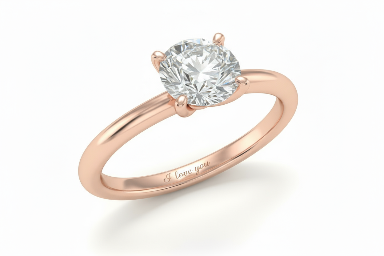 put an engraving inside the ring band saying "I love you" 