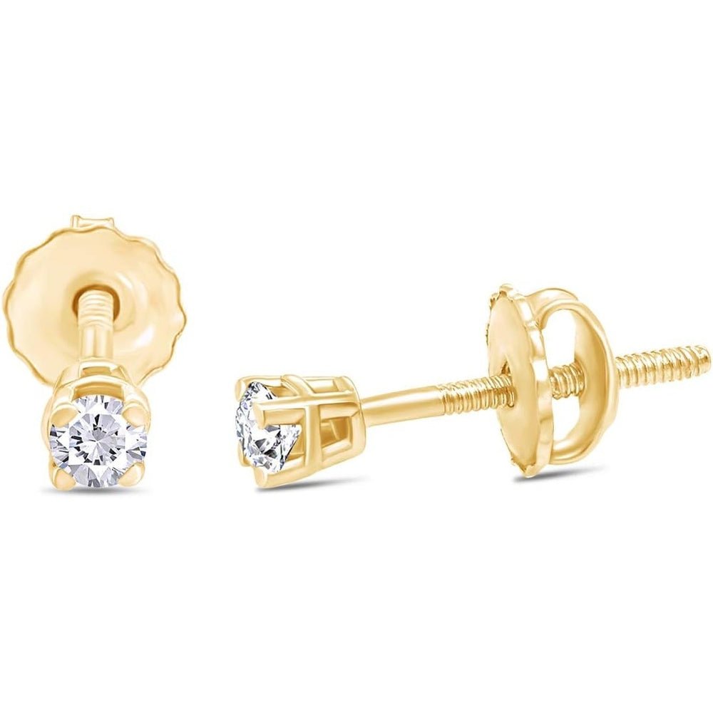 Round Lab Grown or Natural Diamond Stud (IGI Certified 0.70 ct & up) Popular Plus Quality Screw Back Earrings in 14k Solid Gold - Future Jewelry