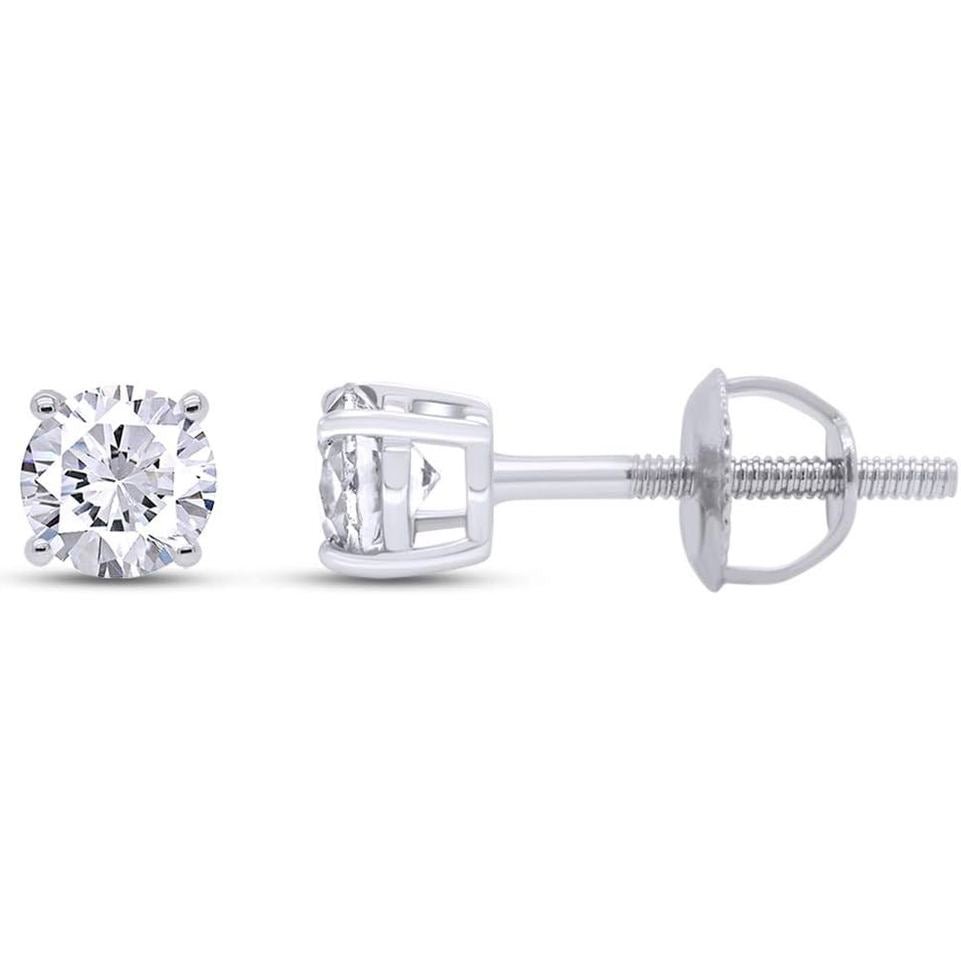 Round Lab Grown or Natural Diamond Stud (IGI Certified 0.70 ct & up) Popular Plus Quality Screw Back Earrings in 14k Solid Gold - Future Jewelry