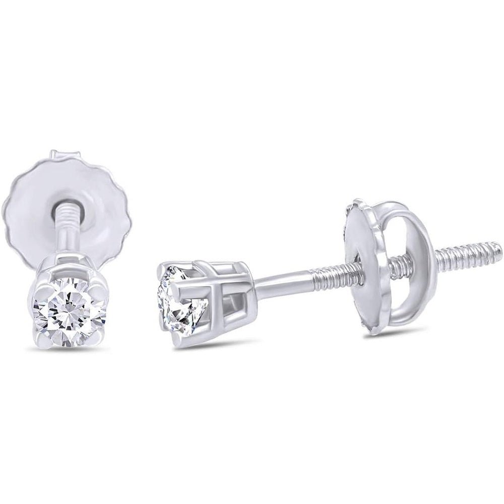 Round Lab Grown or Natural Diamond Stud (IGI Certified 0.70 ct & up) Popular Plus Quality Screw Back Earrings in 14k Solid Gold - Future Jewelry