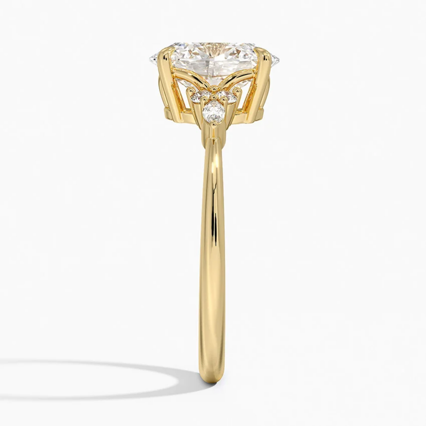 Future Jewelry 14k Yellow Gold 3 Carat Oval-Cut Diamond Engagement Ring