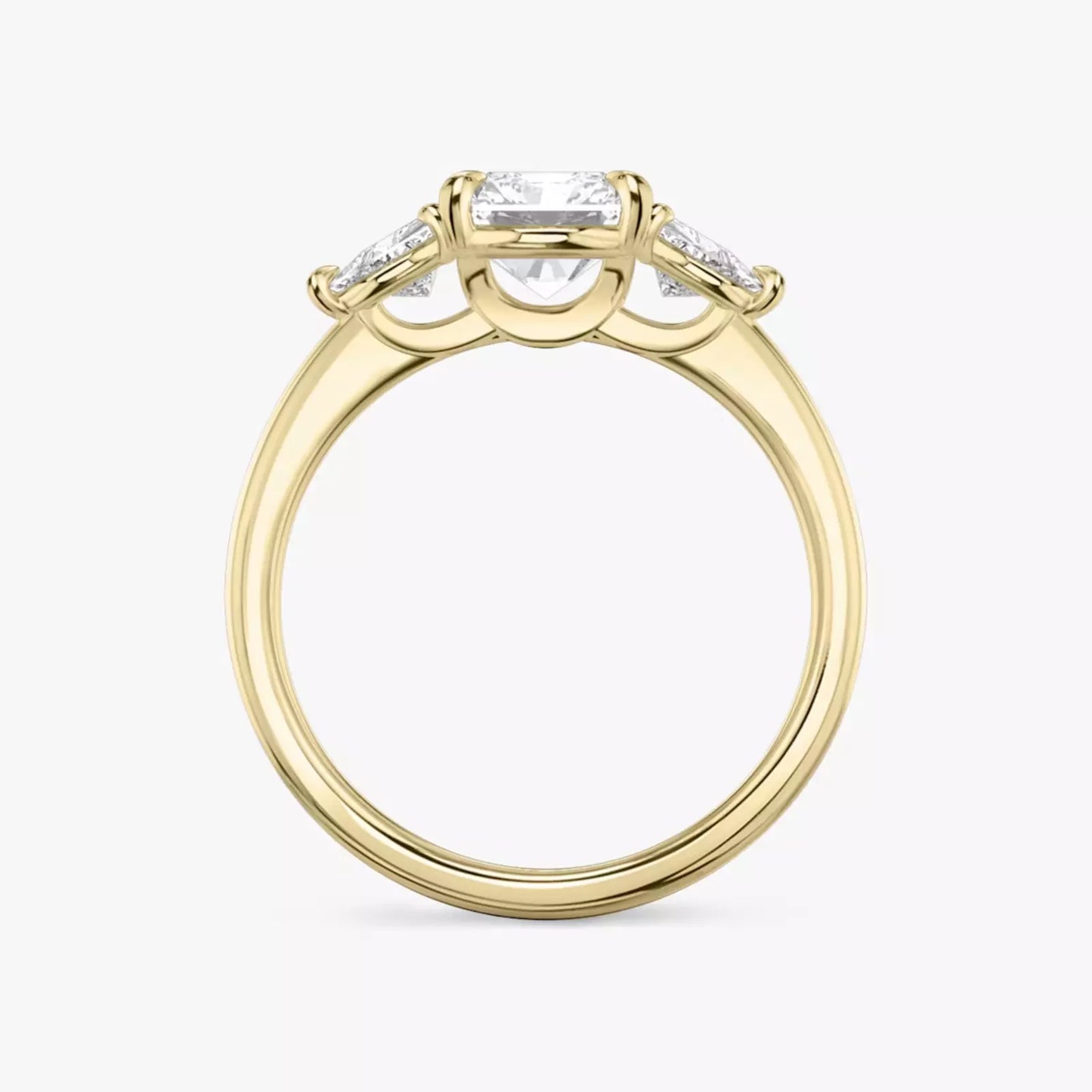 3 Carat Radiant-Cut Three-Stone Diamond 14k Yellow Gold Engagement Ring