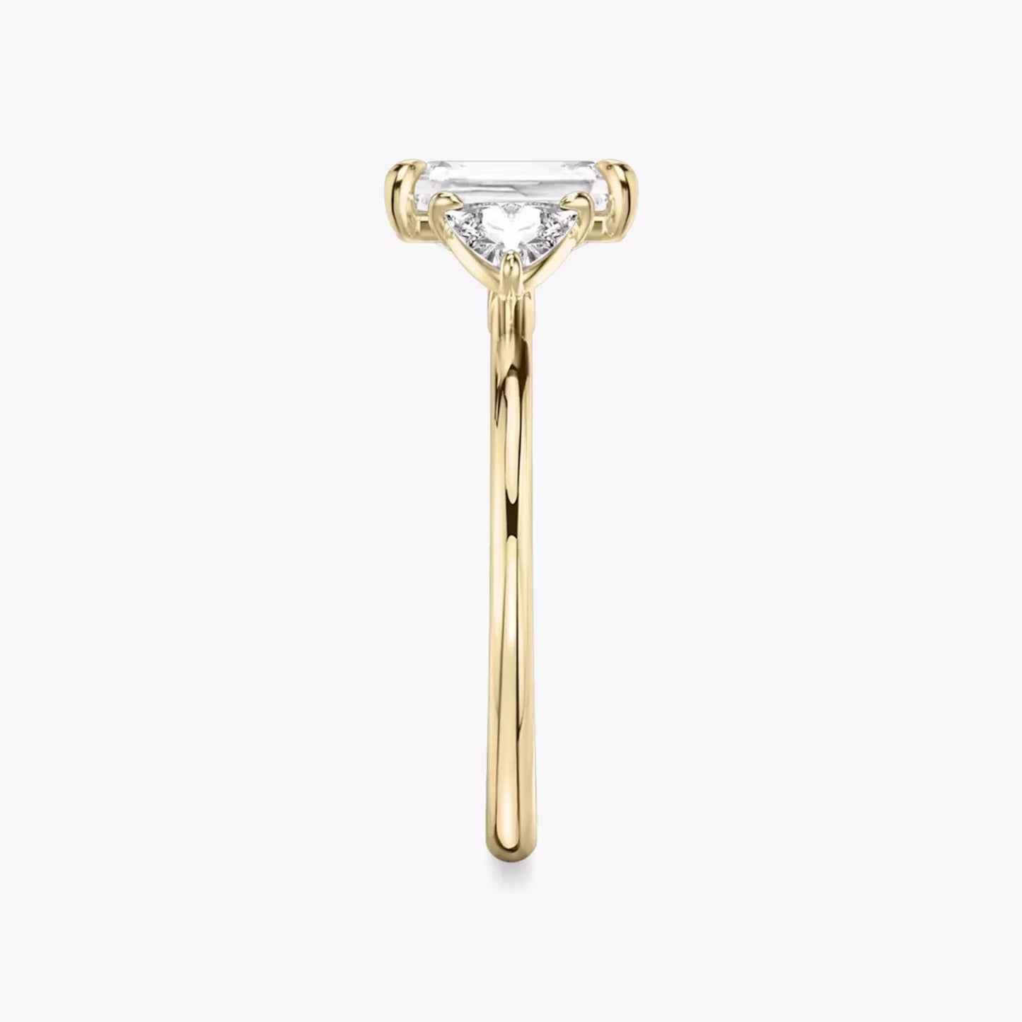 3 Carat Radiant-Cut Three-Stone Diamond 14k Yellow Gold Engagement Ring
