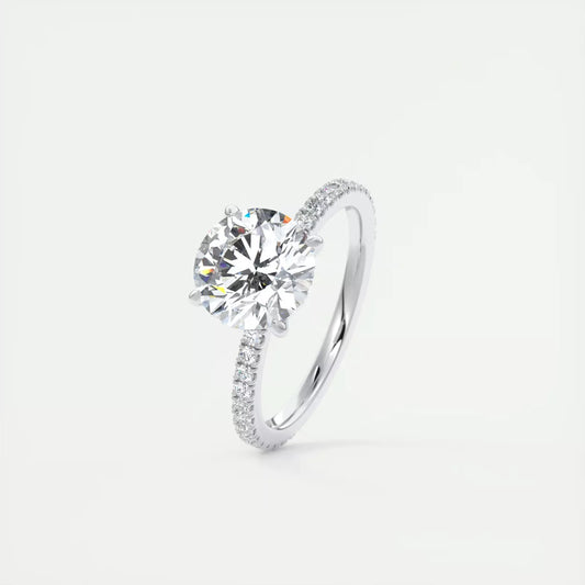 2.25 Carat Lab Grown Diamond Engagement Ring – Round Cut, 14k White Gold | IGI Certified