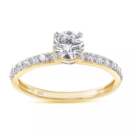 0.70 Carat Lab Grown Diamond Engagement Ring in Sterling Silver